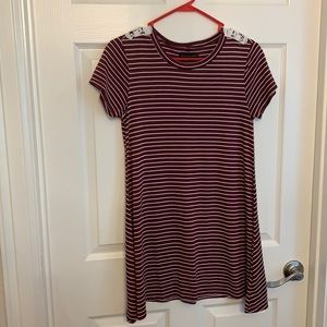 Maroon and white striped tunic